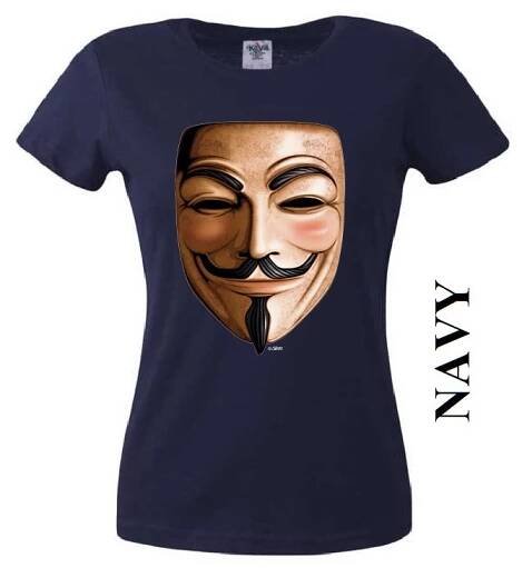 Bavlněné dámské tričko s potiskem Anonymous Vendeta