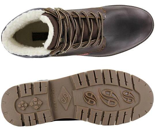 Dockers By Gerli Kozačky – Pánské Zimní Kozačky Podšívané Kožené Hnědé 43LU110-400360 Boty ORIGINÁL