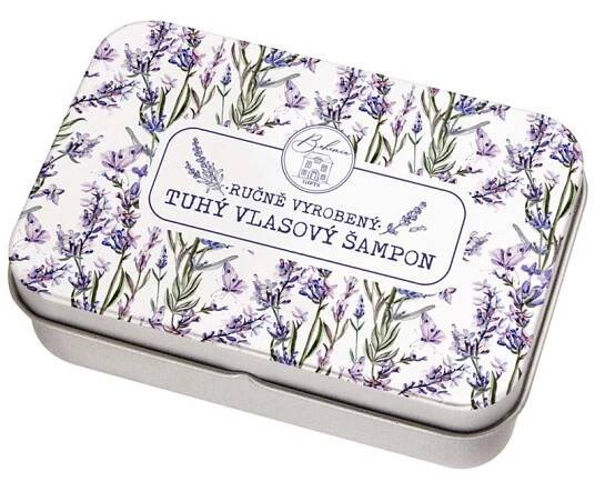 Tuhý šampon v plechovce levandule