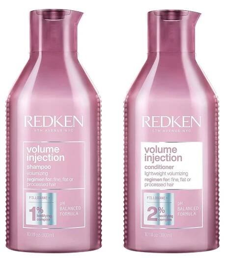 Redken Volume Injection Shampoo 300ml and Conditioner 300ml Set for Fine, Flat Hair, Adds Lift and Volume