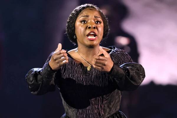 Joaquina Kalukango performs a number from "Paradise Square" onstage at the 75th Annual Tony Awards at Radio City Music Hall on June 12, 2022 in New York City.