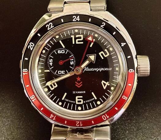 WOSTOK VOSTOK BOCTOK Komandyrske GMT automaty - Šperky a hodinky