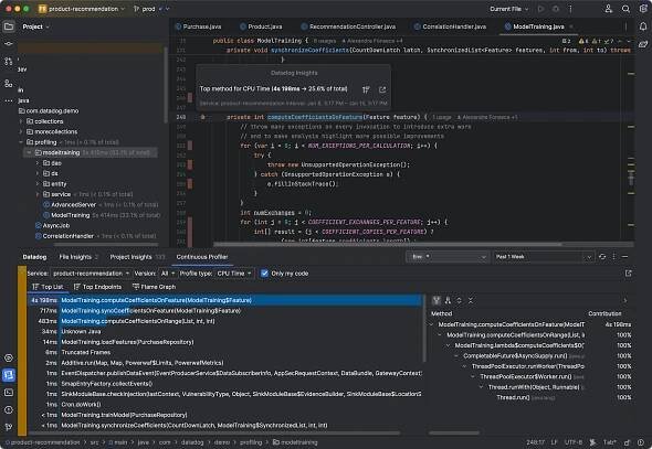Optimize development code with visibility into production performance