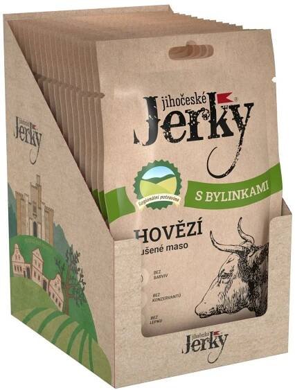 Jihočeské Jerky Hovězí bylinky 15 x 20 g od 899 Kč - Heureka.cz