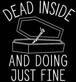Obrázek produktu Pánské tričko Dead Inside And Just Doing Fine Mrtvý Uvnitř ale Stále v Pohodě! 
