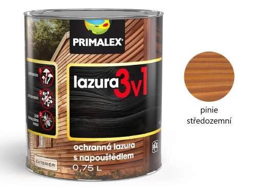 Lak na dřevo PRIMALEX lazura 3v1 ochranná lazura na dřevo s napouštědlem 2.5 l Pinie středozemní