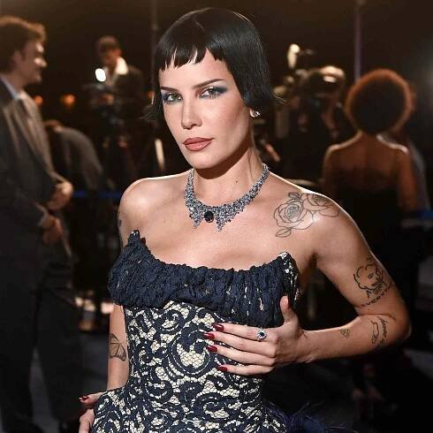 Halsey attends the amfAR Gala Venezia 2025 presented by World Gold Council at Arsenale on August 31, 2025 in Venice, Italy. 