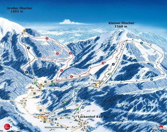 Ötscher - mapa sjezdovek