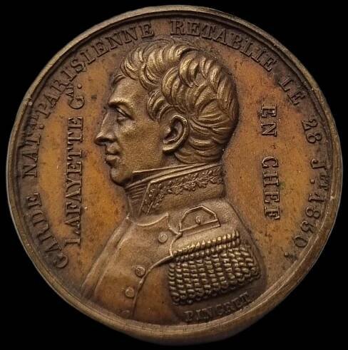 Bronzová medaile 1830 - Generál Lafayette - Numismatika