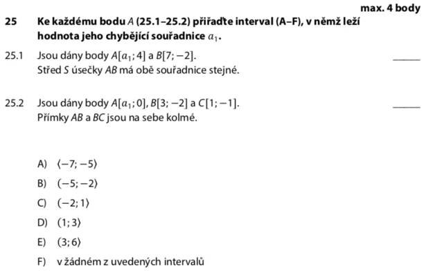 Didaktický test z matematiky - jaro 2022 - zadání úlohy 25