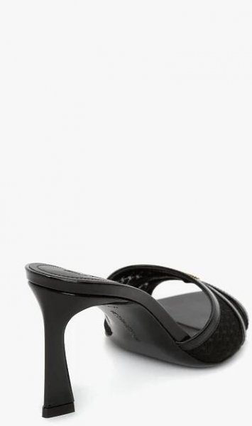 Mesh Open Toe Mule In Black