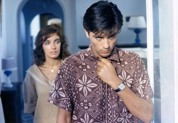 Marie Laforêt et Alain Delon sur le tournage de "Plein Soleil de René Clément en 1960