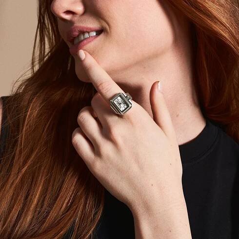 Fossil Raquel Watch Ring dámské hodinky hranaté prsten ES5344