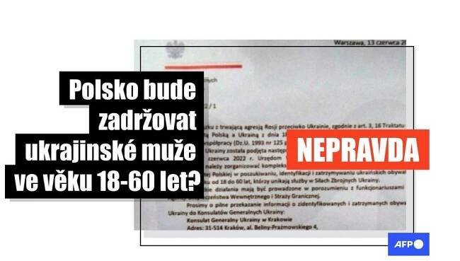 Zfalšovaný dopis šíří dezinformaci o tom, že Polsko chce zadržet a vyhostit ukrajinské muže ve věku 18-60 let - Featured image
