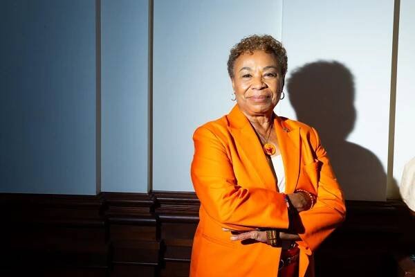 Oakland Mayor Barbara Lee poses for a portrait at City Hall.