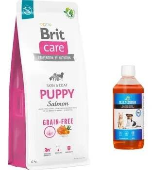 Krmivo pro psa BRIT CARE Dog Grain-free Puppy Salmon 12kg + LAB V 500ml 5% SLEVA!