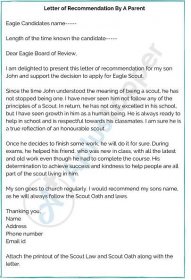 22 Eagle Scout Letters of Recommendation  Examples, Format and How Within Letter Of Recommendation For Eagle Scout Template