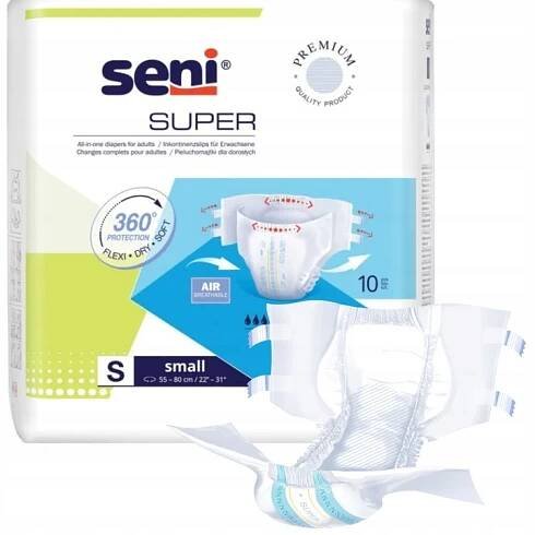 Super Seni plenkové kalhotky pro dospělé 10 kusů S