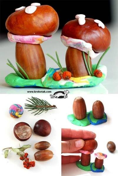 Kaštanové houby | Fall crafts for kids, Diy for kids, Autumn crafts