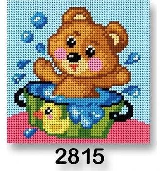 Vyšívací vzor Vyšívací předloha, obrázek na vyšívání 70244/2815 medvídek 3, modrá, 15x15cm