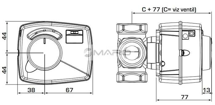ESBE Regulátor CRA211, 230 V, 5-95 °C, 6 Nm