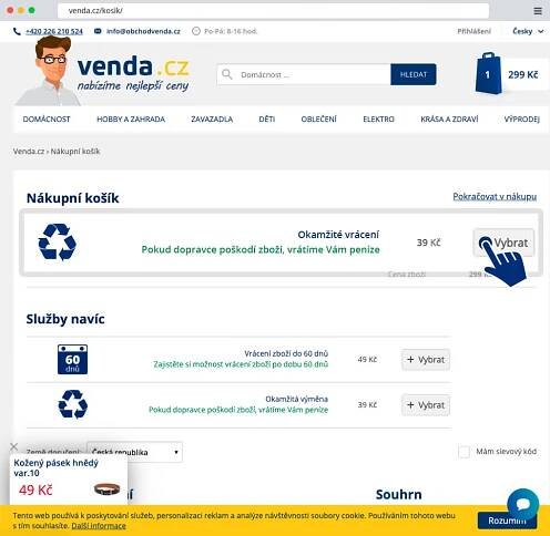 Okamžité vrácení | Venda.cz - Slevový portál se zbožím
