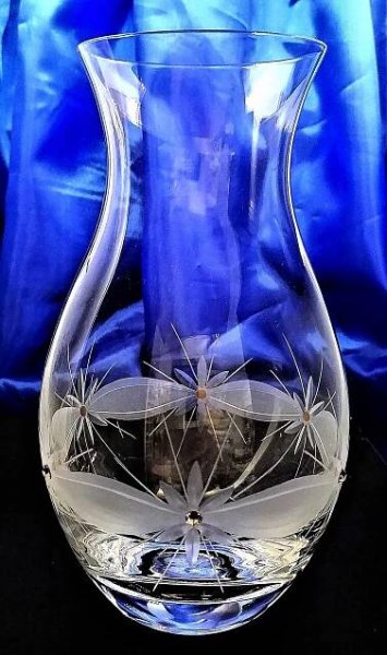 LsG-Crystal Sklo váza/ vázička 6 x Swarovski broušena dekor Kanta WA-497 180 x 105 mm 1 Ks.