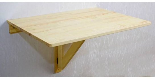 Sklopný stolek pro uchycení na stěnu venkovní + vnitřní, dřevěný, 79x59 cm