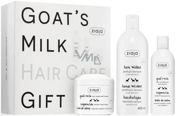 Ziaja Goat´s Milk Hair Care šampon na vlasy 400 ml + kondicionér na vlasy 200 ml + maska na vlasy 200 ml, kosmetická sada