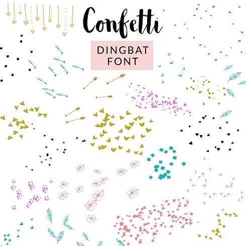 Hand Drawn Confetti Dingbat Font