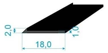 02831018 Pryžový profil tvaru "I", 18x2/1mm, 70°Sh, NBR, -40°C/+70°C, černý, Délka: 1600mm