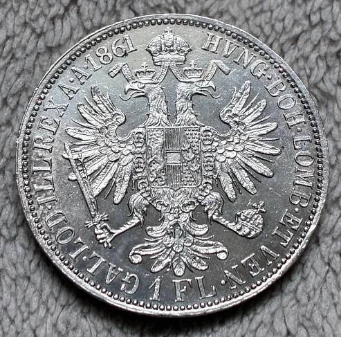 Stříbrný 1 Zlatník 1861 A František Josef I. - LUXUSNÍ STAV - Numismatika