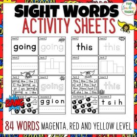 Sight Words Activity Sheets. These worksheets contain superhero themed sight word activity sheets feature 84 high frequency sight word activities! This is great for reading fluency, test prep, and homework. Great for preschool, kindergarten, Grade One, Year One, New Entrant activities. Use these sight words New Zealand activities and games as part of your Word Work Daily 5 activities, as a homework activity or as an addition to your literacy program. {New Entrants, Year One, Year Two}