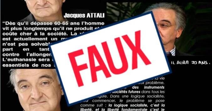 Non, Jacques Attali ne promeut pas l'euthanasie des plus de 65 ans.