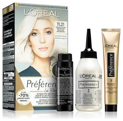 L ́Oréal Preférence Le Blonding 11.21 Ultra světlá studená perleťová blond
