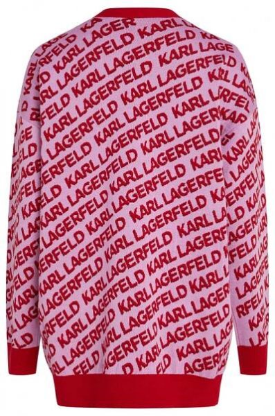 SVETR KARL LAGERFELD ALLOVER LOGO JACQUARD CARDIGAN - Fotografie č. 2