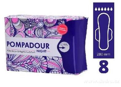 POMPADOUR® NIGHT | Noční anionové vložky s křidélky | 8 ks + tester zdarma