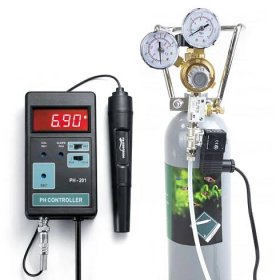 Kompletní CO2 set s 2,1 l lahví s nočním vypínáním s pH kontrolérem