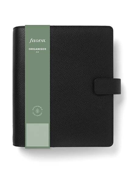 Filofax, Diář Camden, A5, černý  fleppi náplň na zbytek roku 2025
