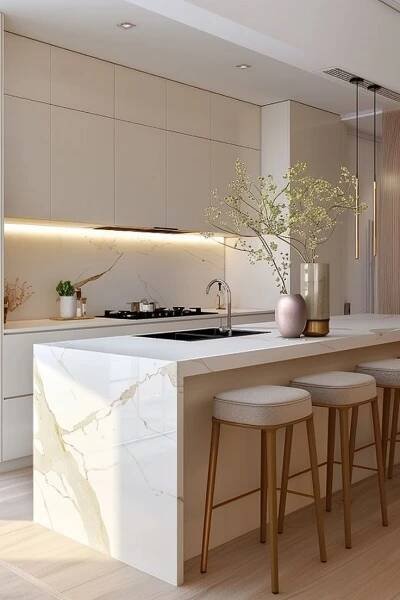 Pin by Fábio Fleck on Pins criados por você | Modern kitchen design, White kitchen interior, Minimalist kitchen