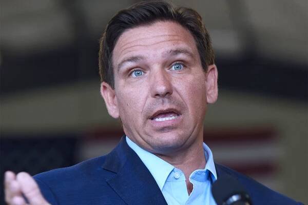 Florida Governor, Ron DeSantis speaks at a local high school in March.