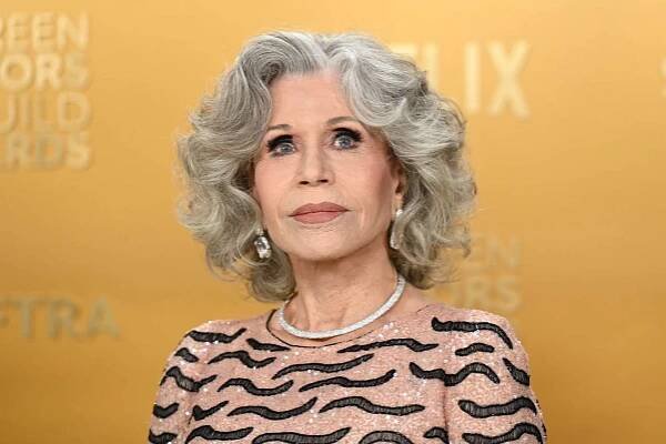 Jane Fonda Traded Her Signature Menswear-Inspired Style for a Glitzy Gown at the 2025 SAG Awards
