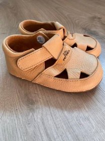 Bosé kožené sandálky B1096 béžová