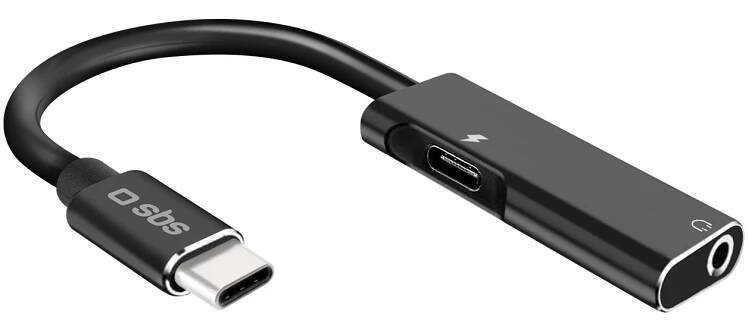 SBS - Adaptér USB-C/Jack 3,5 mm female, 15 cm, čierna