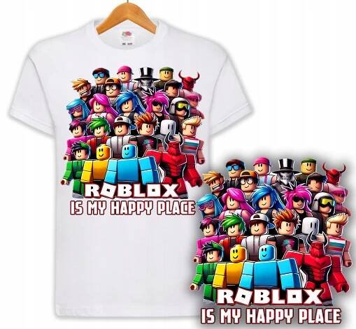 DĚTSKÉ TRIČKO BÍLÉ - ROBLOX ROBLOKS BLOX DÁREK PRO DÍTĚ L 152 cm