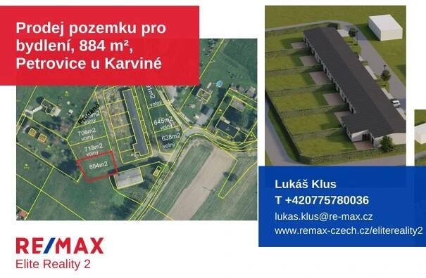 Prodej pozemku 884 m², Petrovice u Karviné
