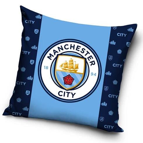 Povlak na polštářek Manchester City Blue Stripe