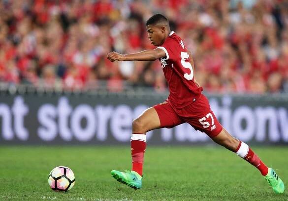  Brewster in action during a Liverpool friendly against Sydney FC in May 2017