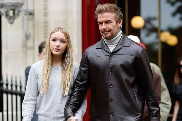 Harper Beckham and David Beckham