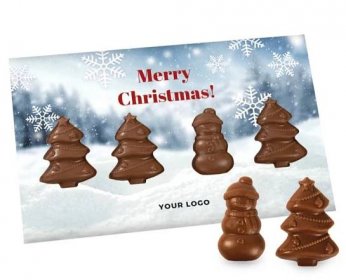 Vánoční přání s čokoládovými stromečky